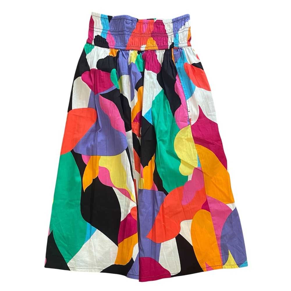 Multicolor Abstract Midi Skirt NWOT XS